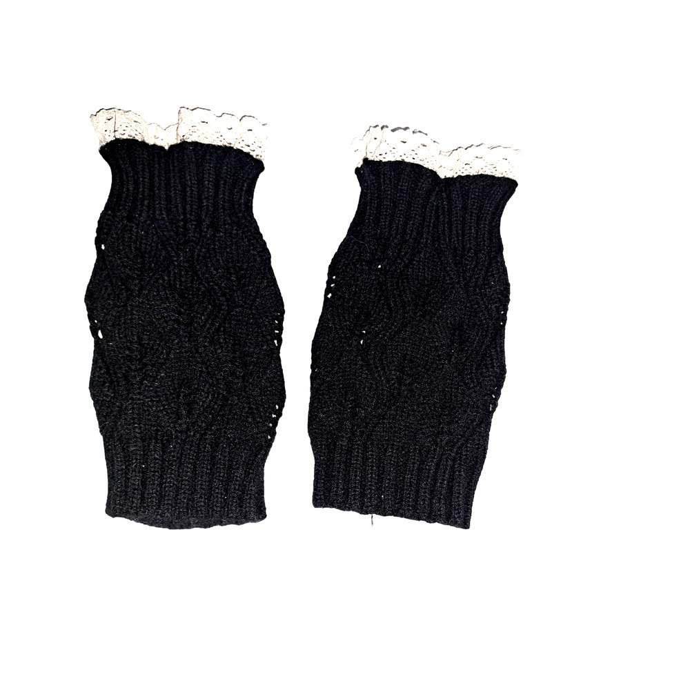 Black Boot Socks ith white lace